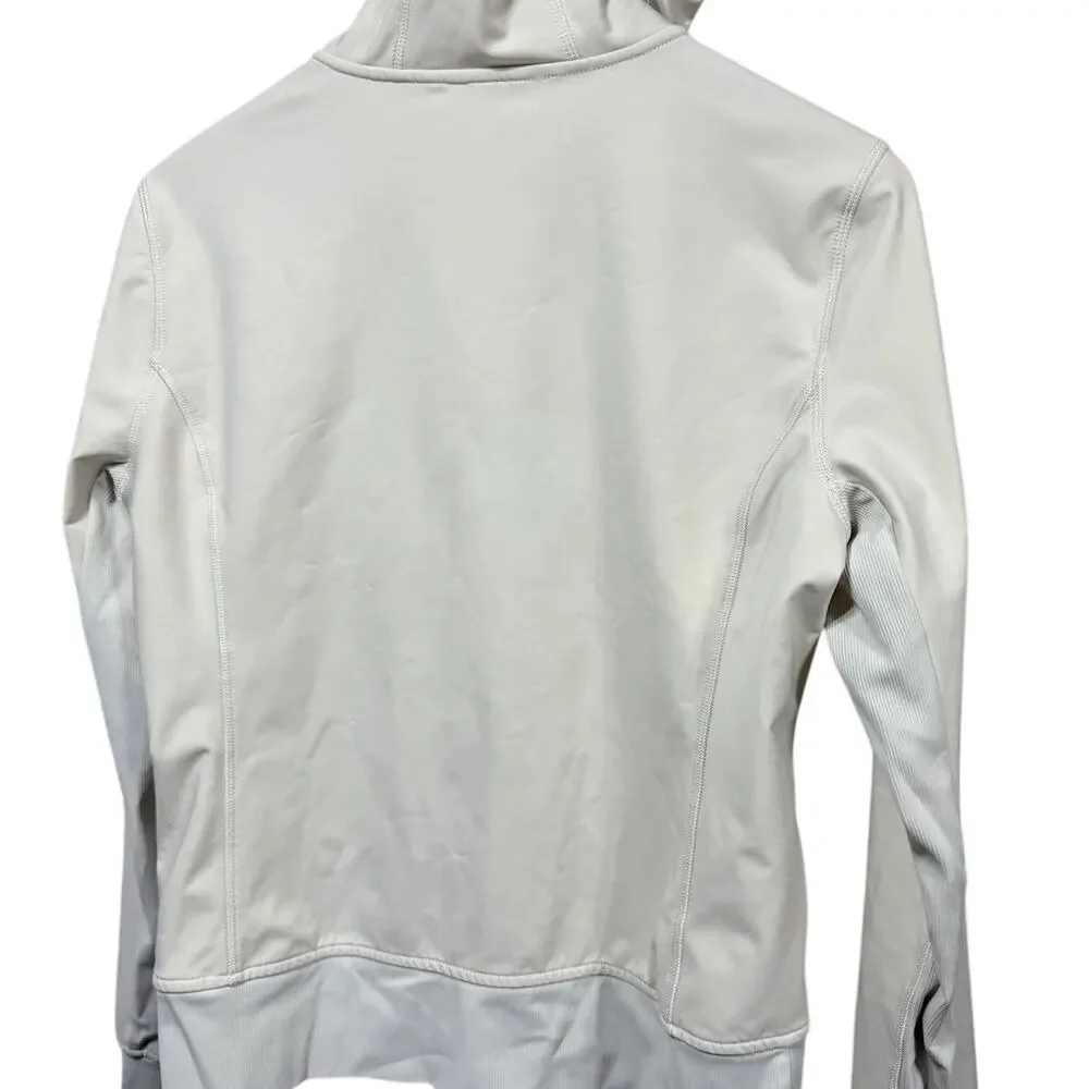 Lululemon Stride Hoodie Jacket Ivory Clean Girl Balletcore Athleisure Sz 8